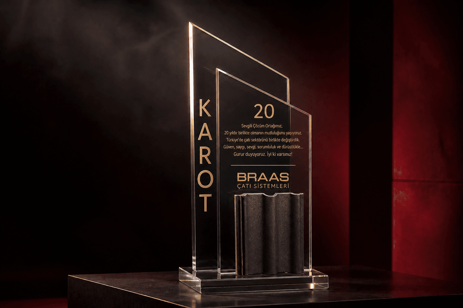 Karot Mimarlık Braas 20 yıllık çözüm ortaklığı ödülü